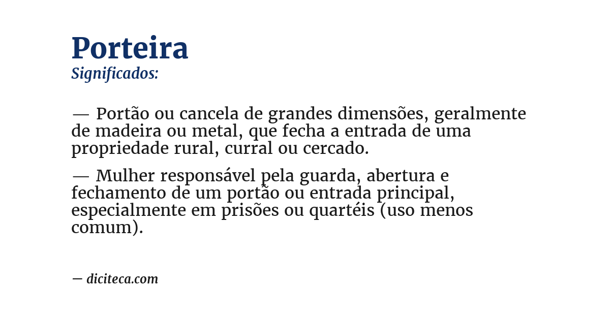 Significado de porteira