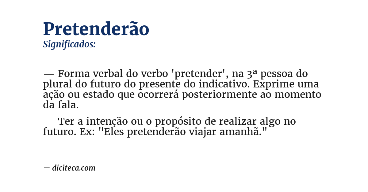 Significado de pretenderão