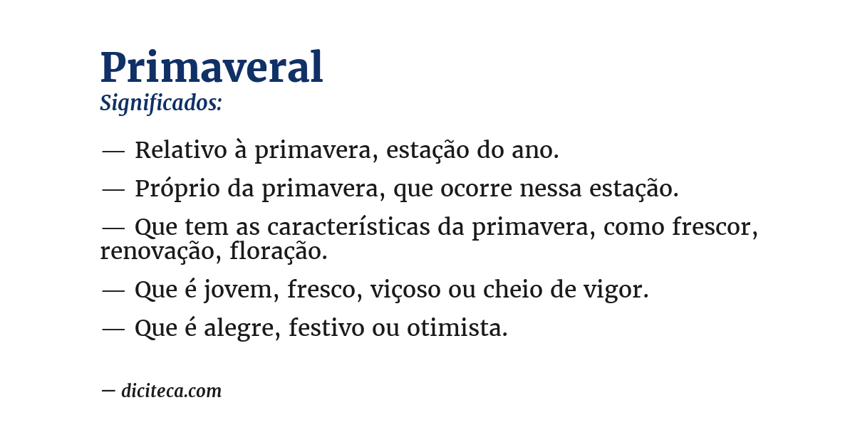 Significado de primaveral