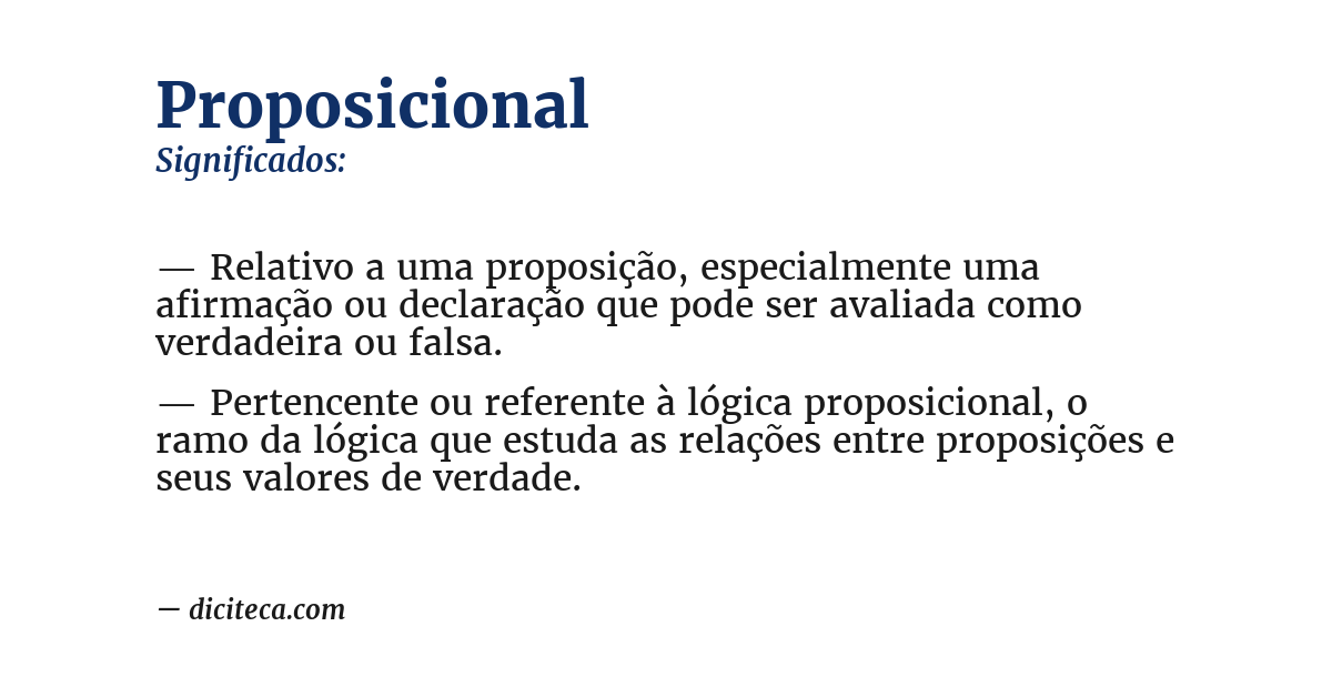 Significado de proposicional