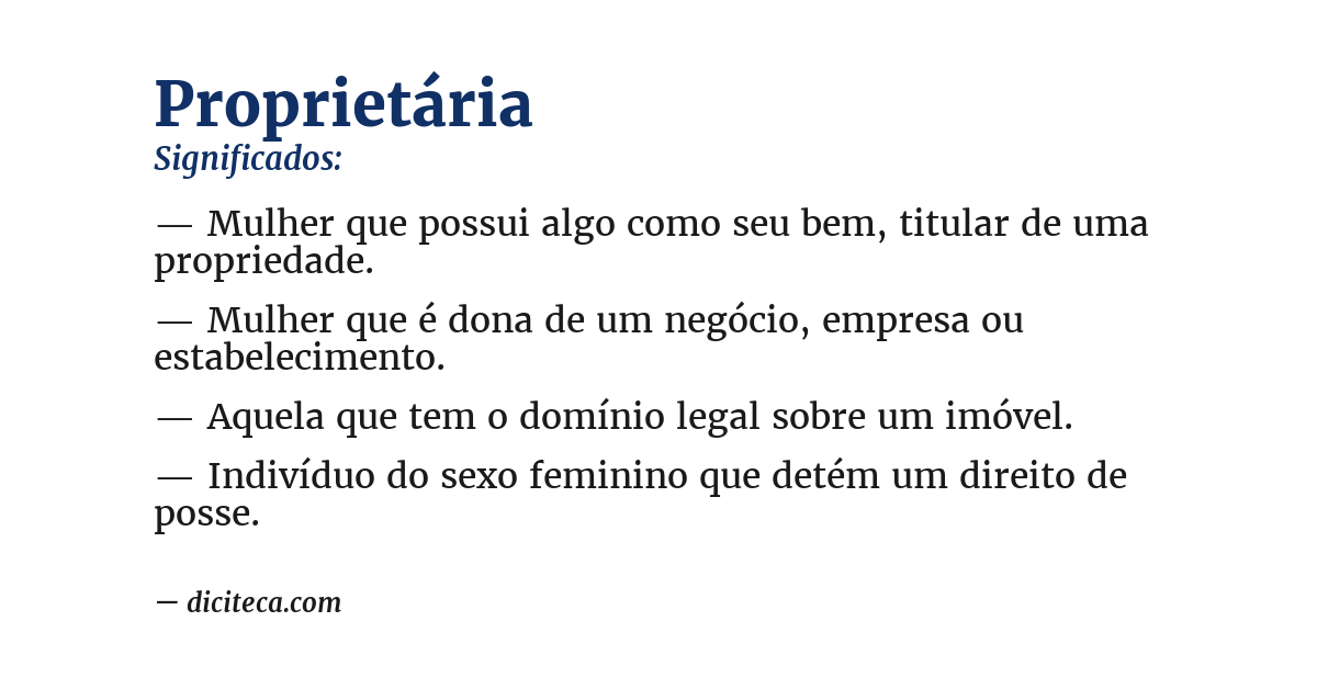 Significado de proprietária