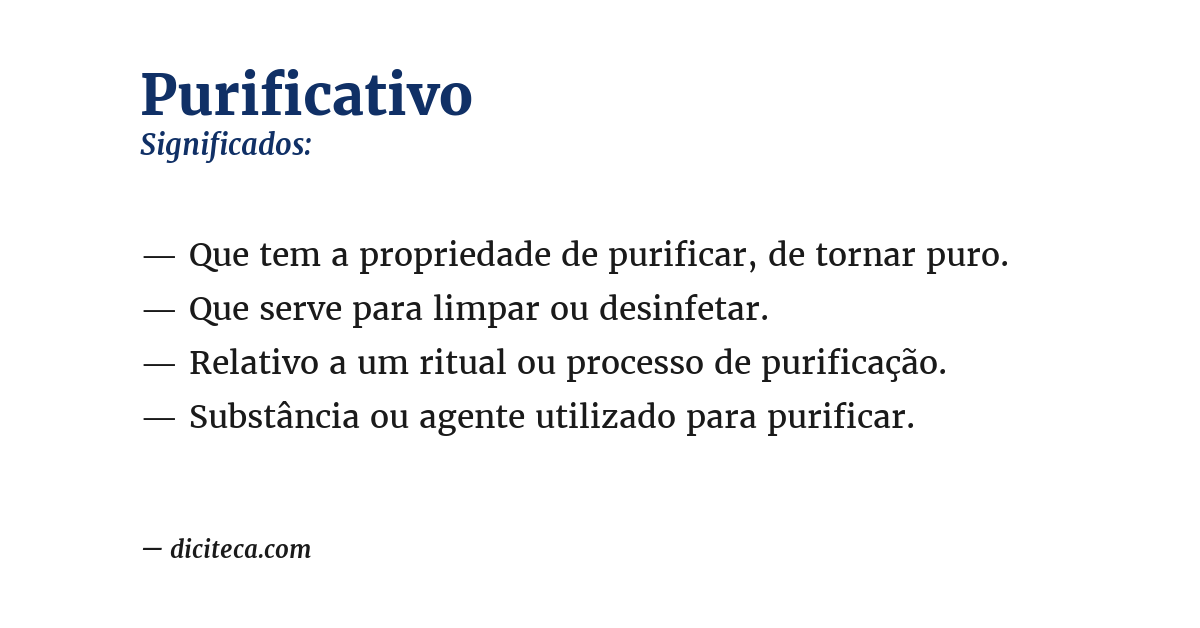 Significado de purificativo