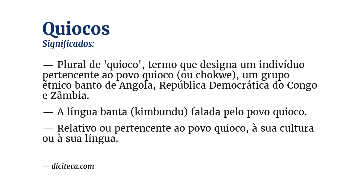 Significado de quiocos