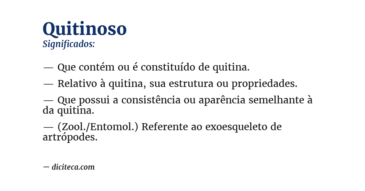 Significado de quitinoso