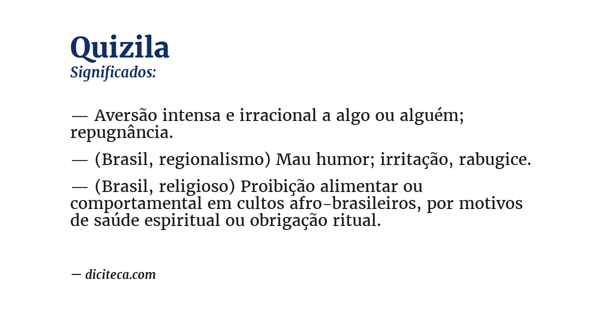Significado de quizila