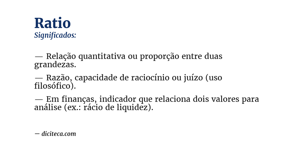 Significado de ratio