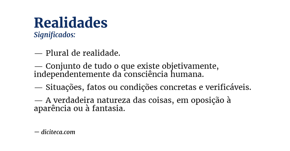Significado de realidades