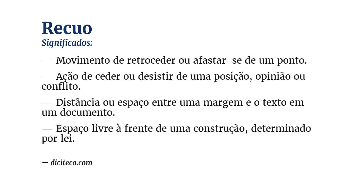 Significado de recuo
