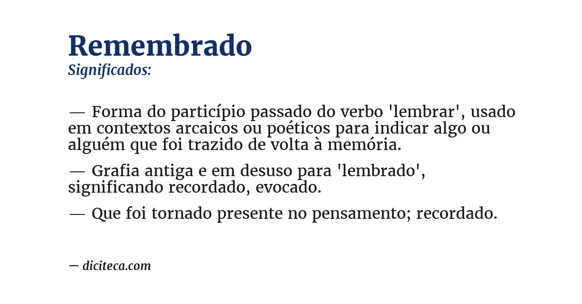 Significado de remembrado
