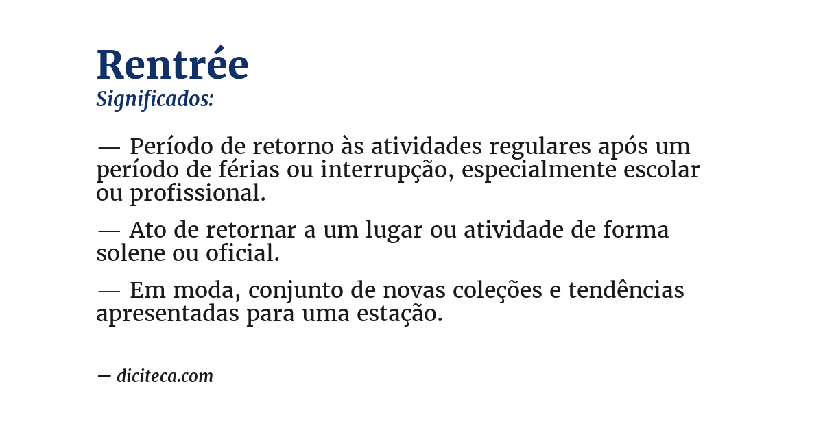 Significado de rentrée