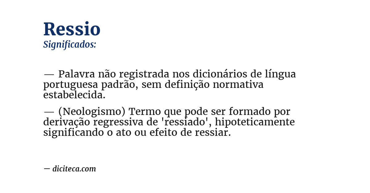Significado de ressio