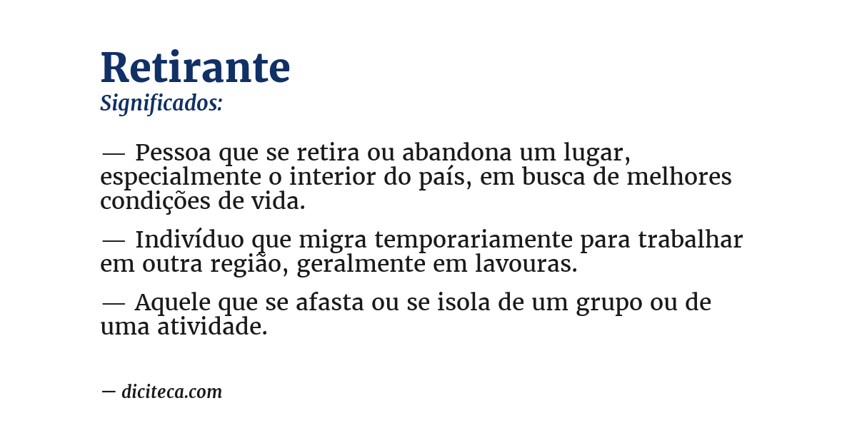 Significado de retirante