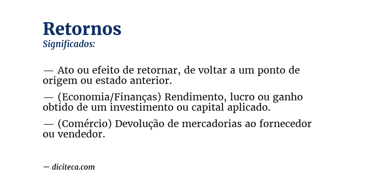 Significado de retornos
