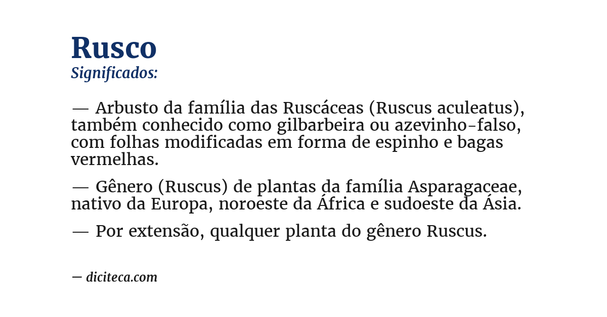 Significado de rusco