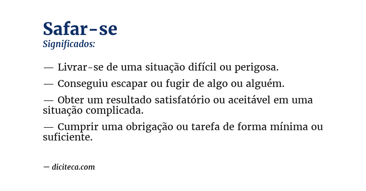 Significado de safar-se
