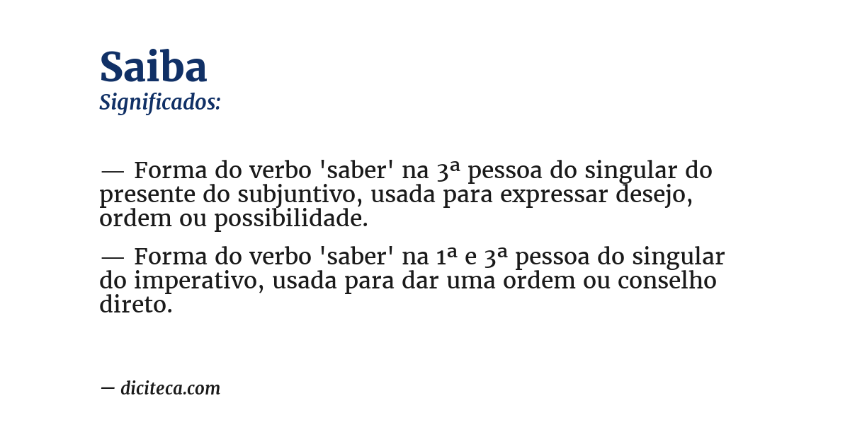 Significado de saiba