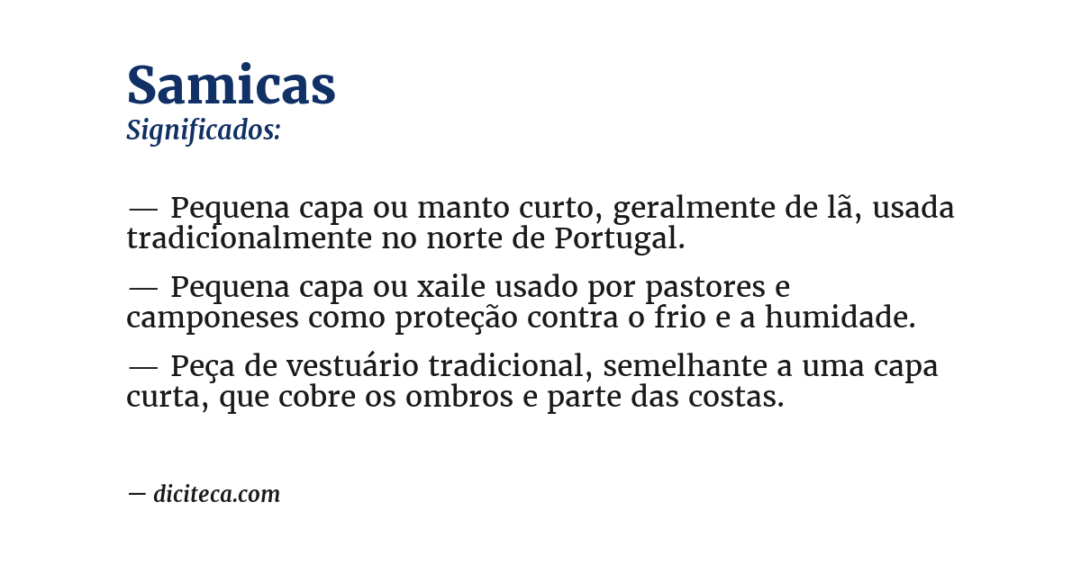 Significado de samicas