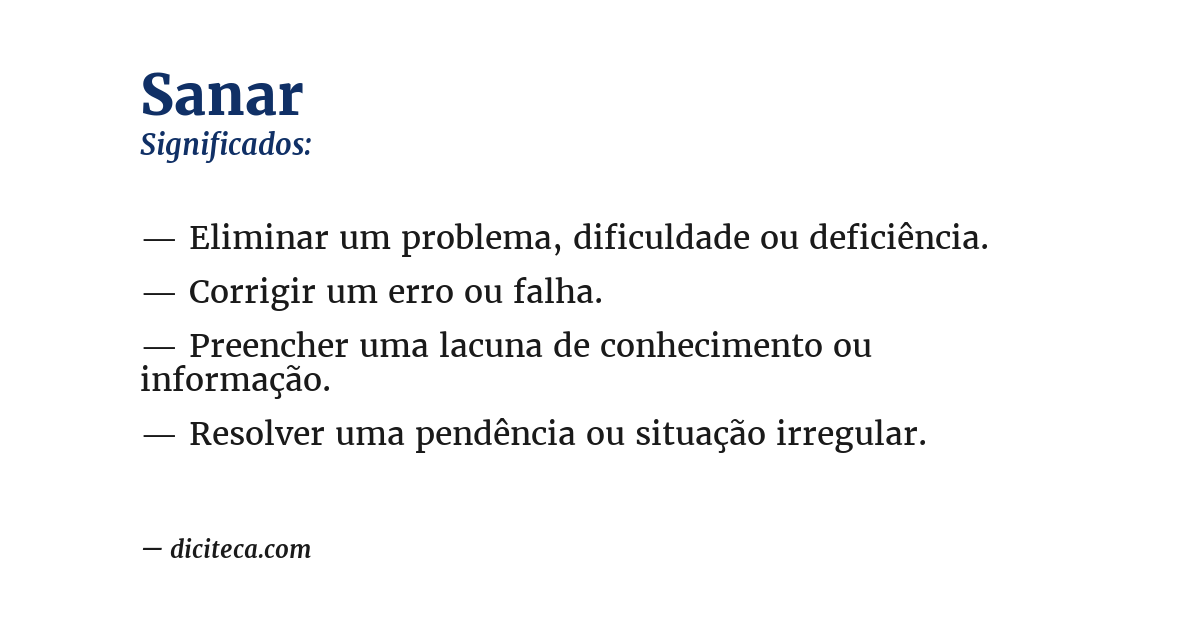 Significado de sanar