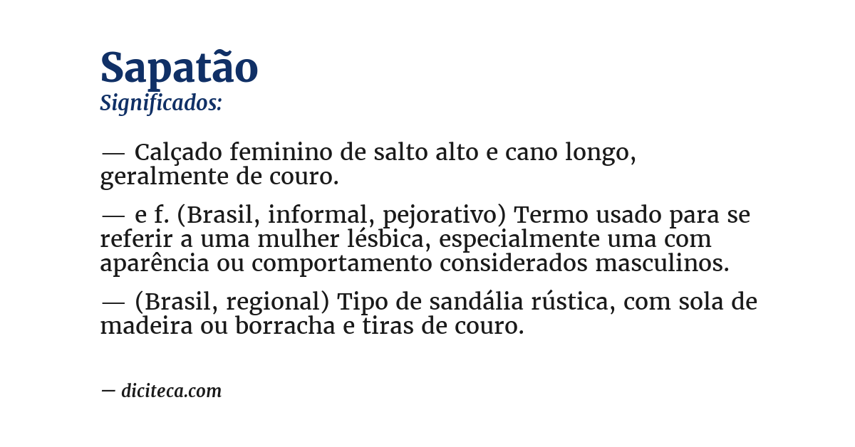 Significado de sapatão