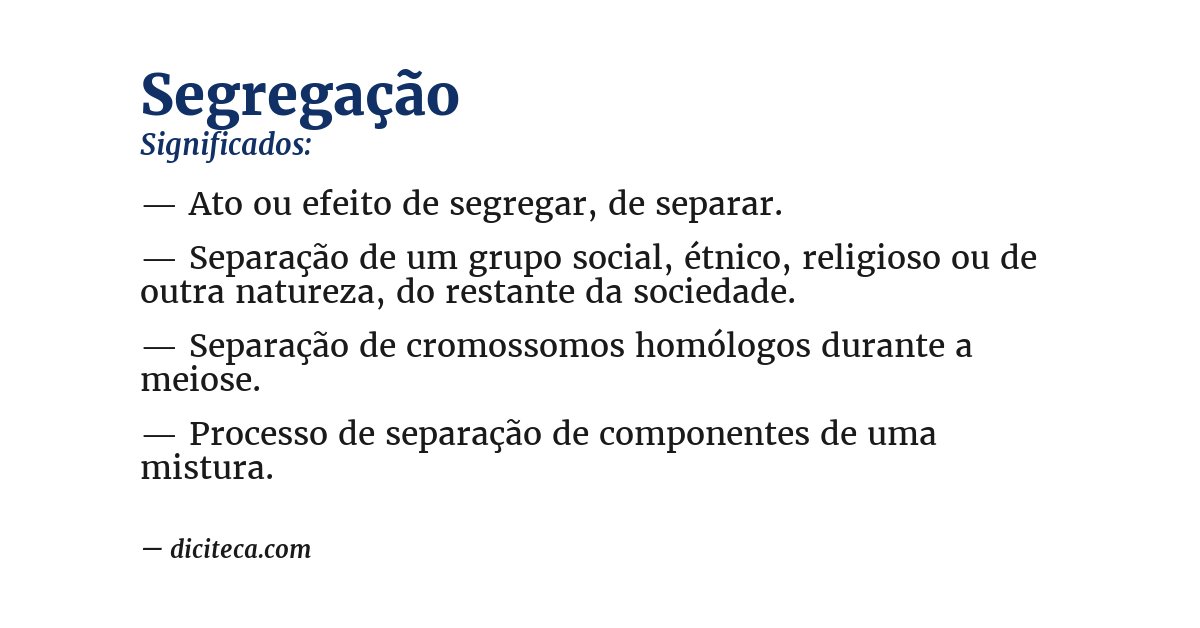 Significado de segregação