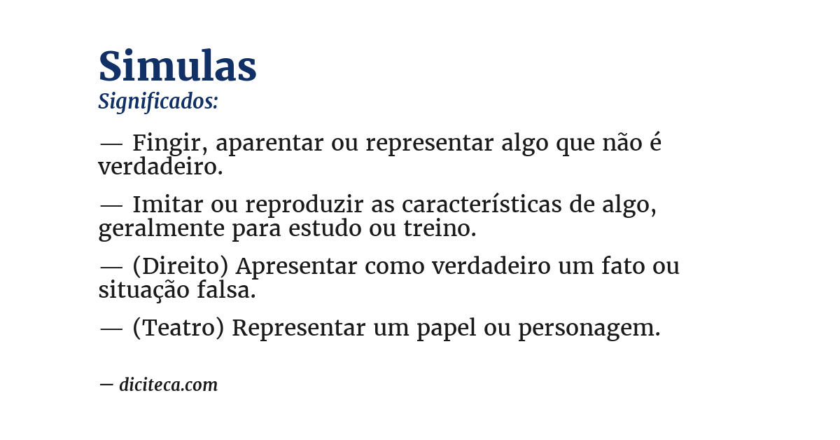 Significado de simulas