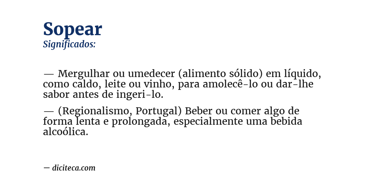 Significado de sopear