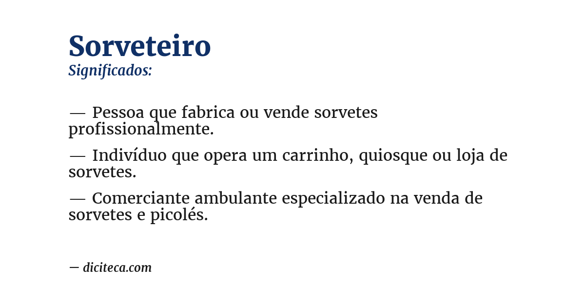Significado de sorveteiro