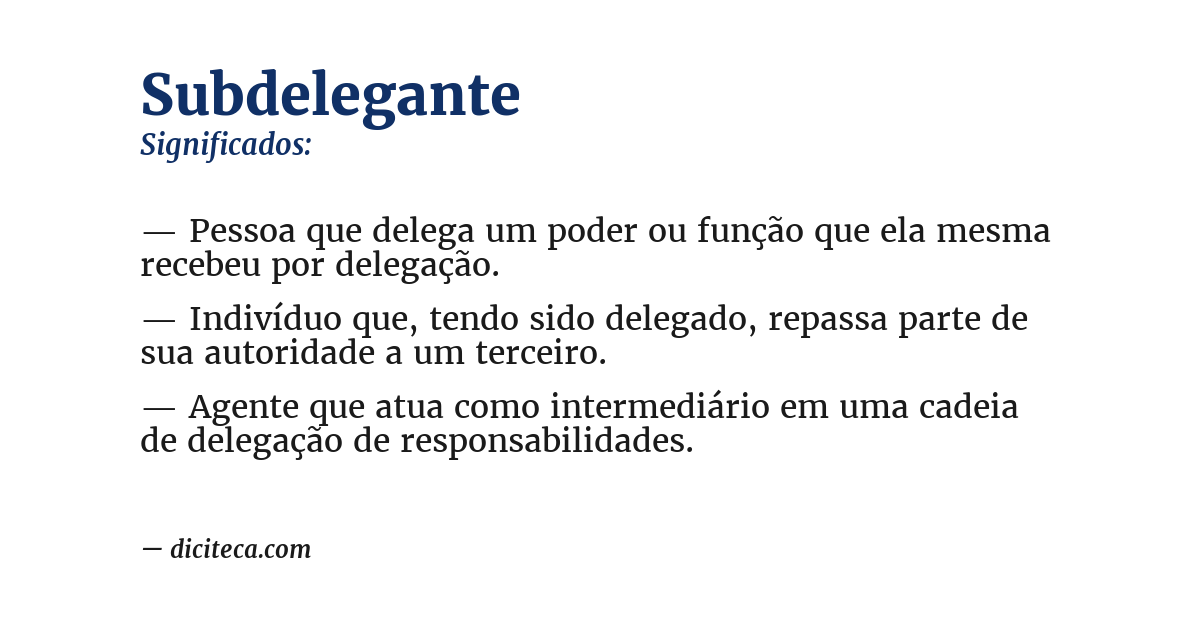Significado de subdelegante