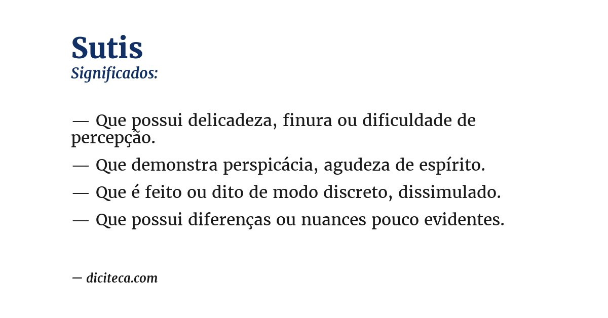 Significado de sutis