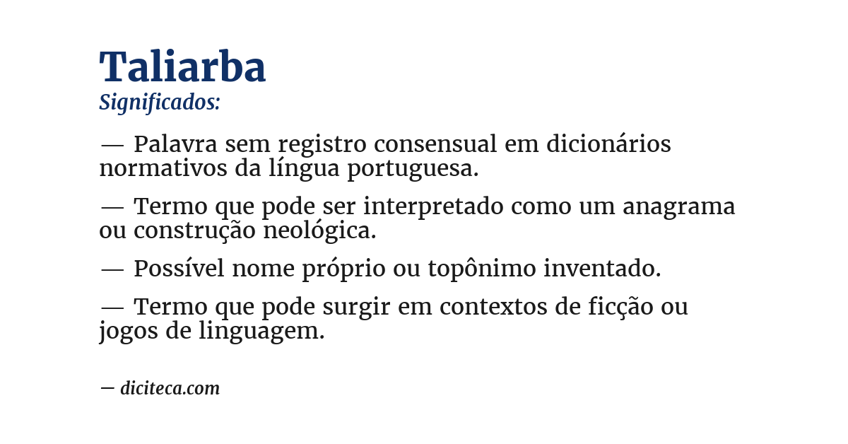 Significado de taliarba