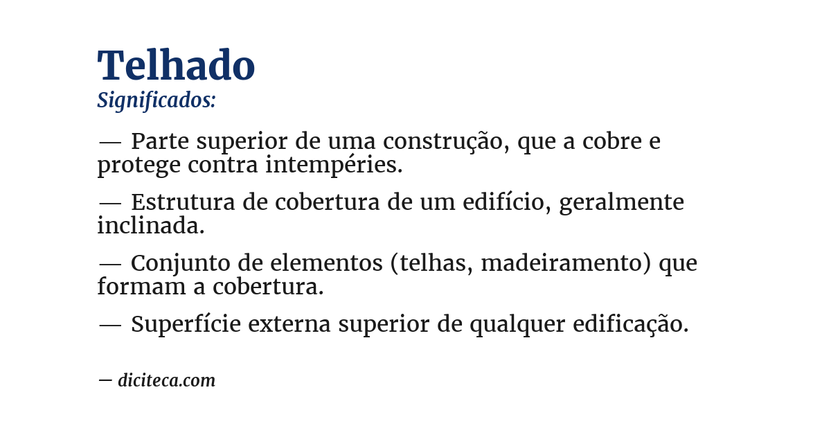 Significado de telhado