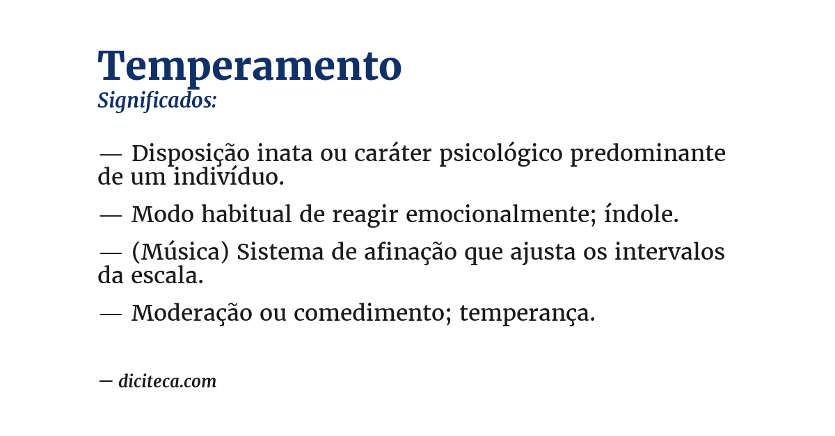 Significado de temperamento