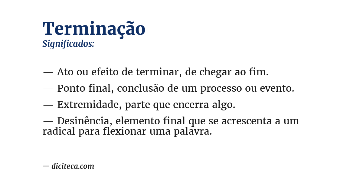 Significado de terminação