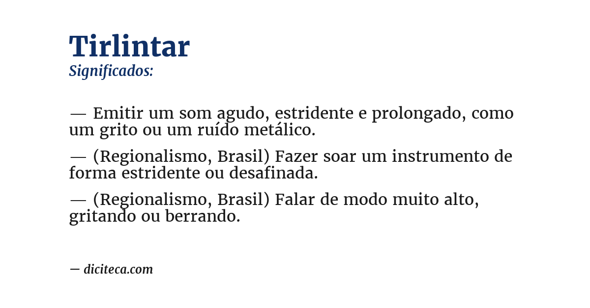 Significado de tirlintar