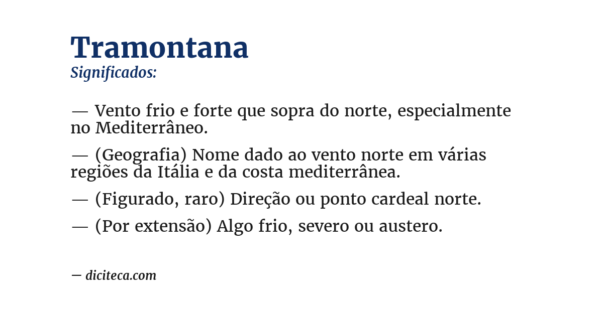 Significado de tramontana