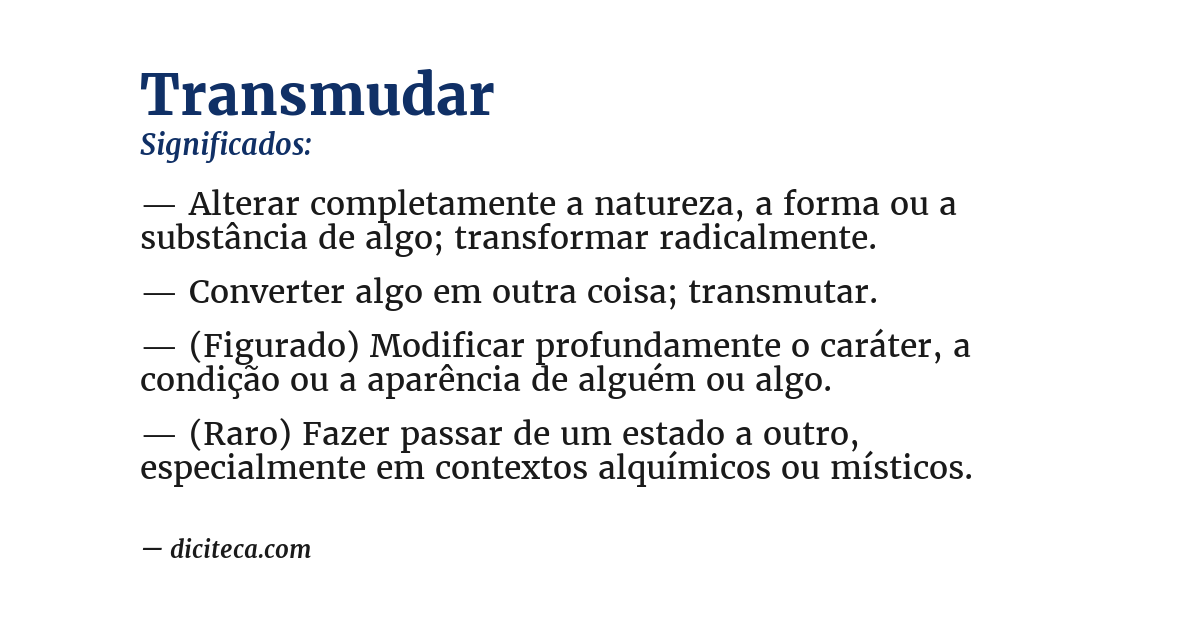 Significado de transmudar