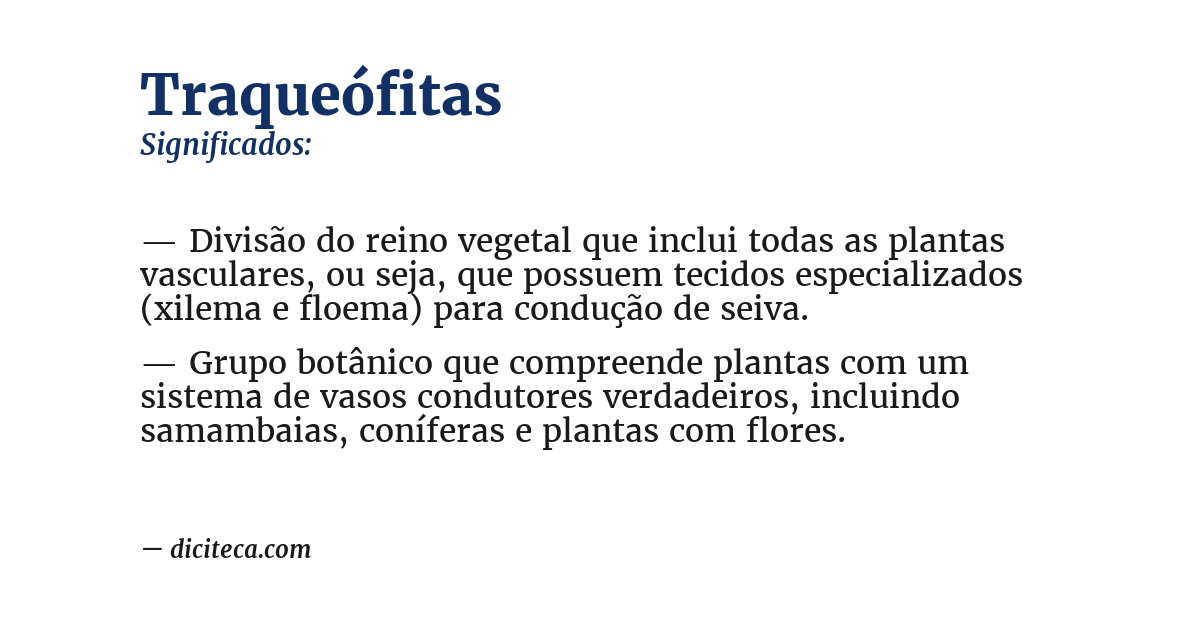 Significado de traqueófitas