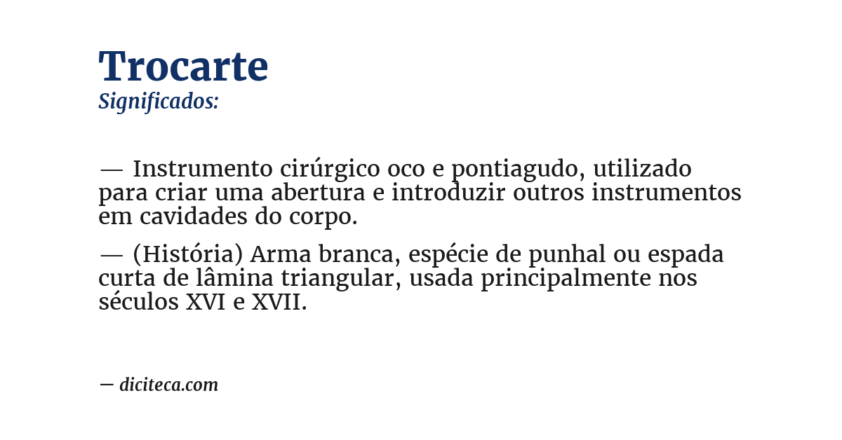 Significado de trocarte