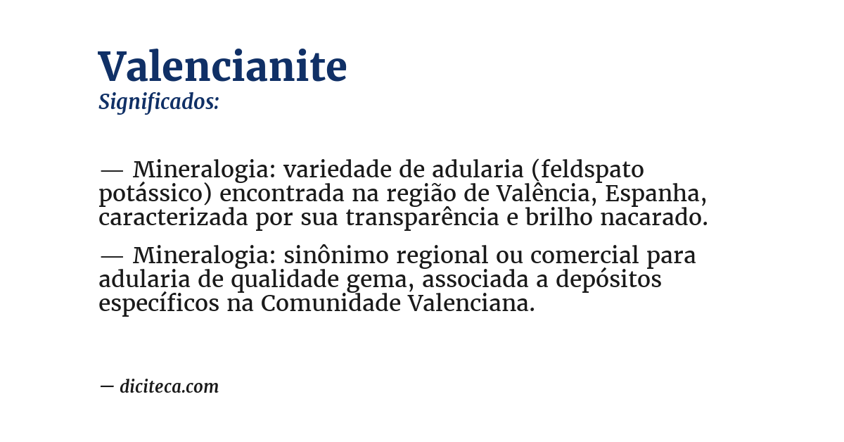 Significado de valencianite