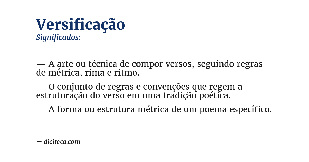 Significado de versificação
