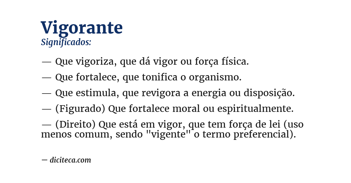 Significado de vigorante