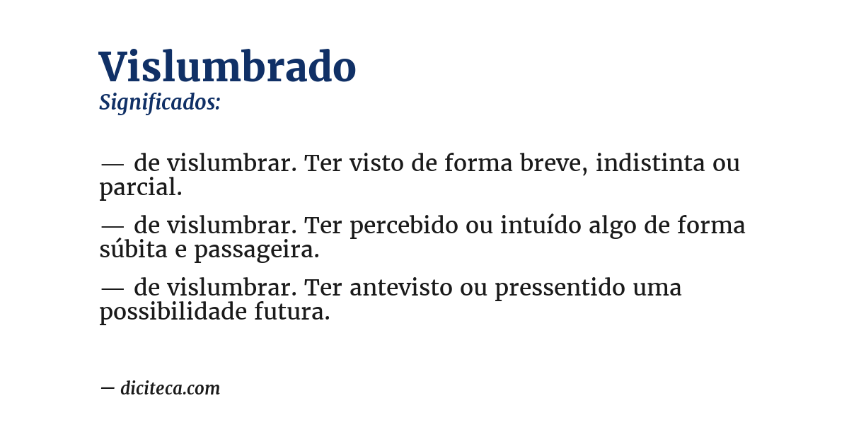 Significado de vislumbrado
