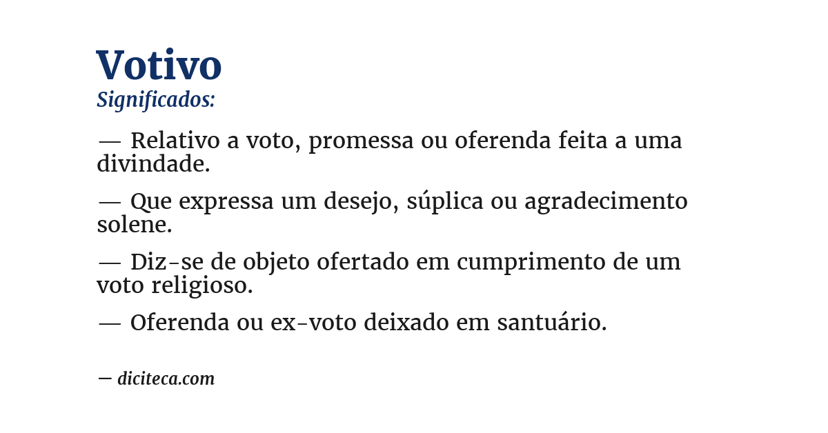Significado de votivo