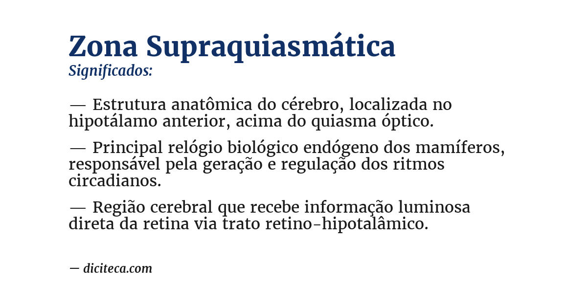 Significado de zona supraquiasmática