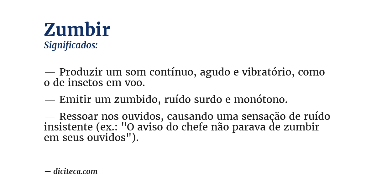 Significado de zumbir