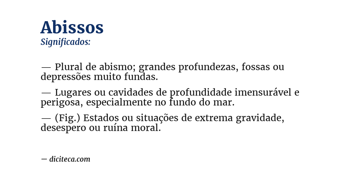 Significado de abissos
