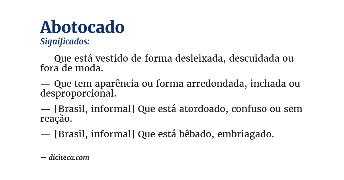 Significado de abotocado