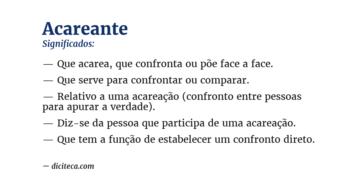 Significado de acareante