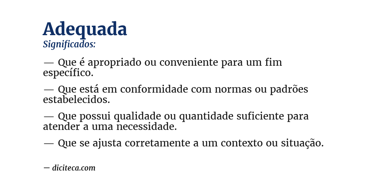 Significado de adequada