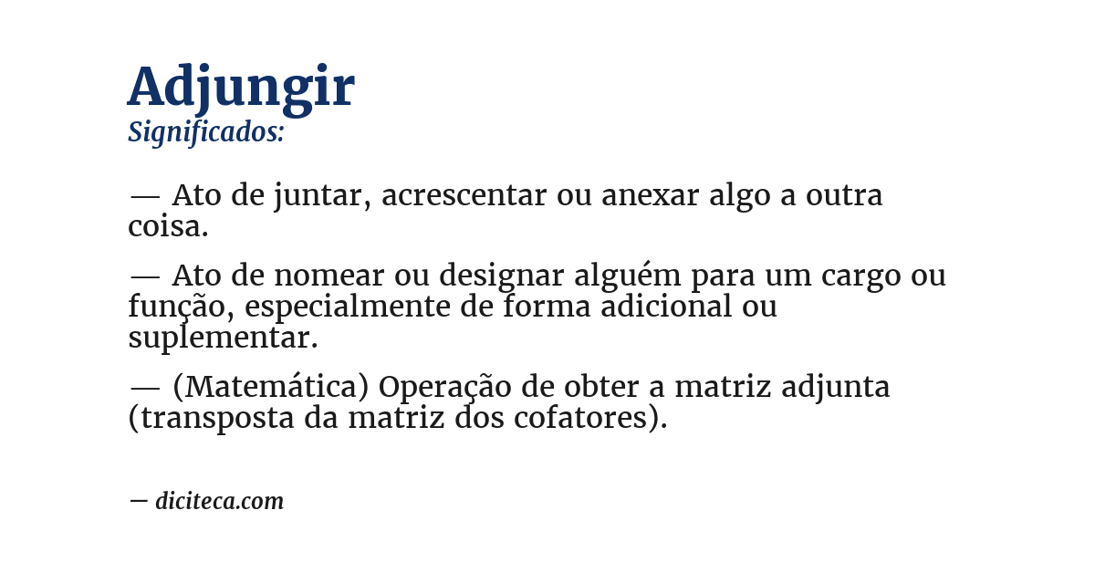 Significado de adjungir